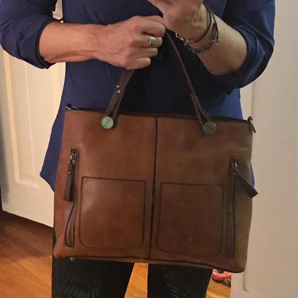 *SOLD* Ivy & Fig Golden Brown Leather Bag NWOT